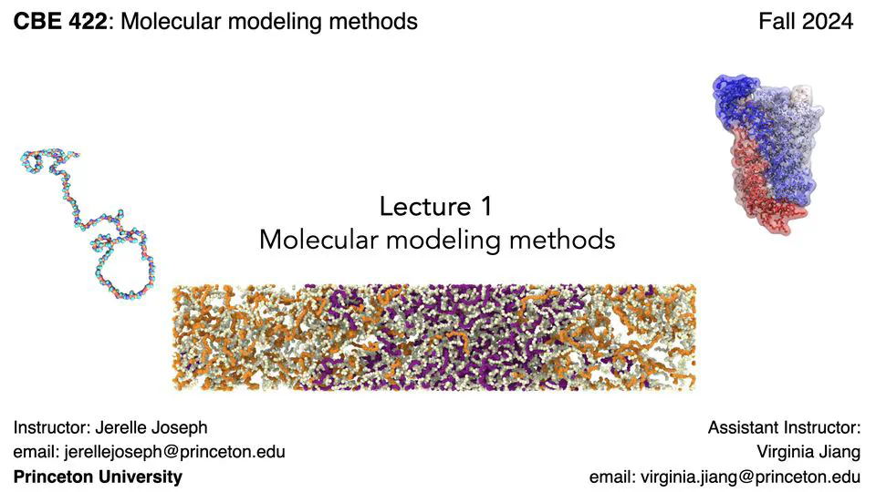 Molecular Modeling Methods (CBE 422)